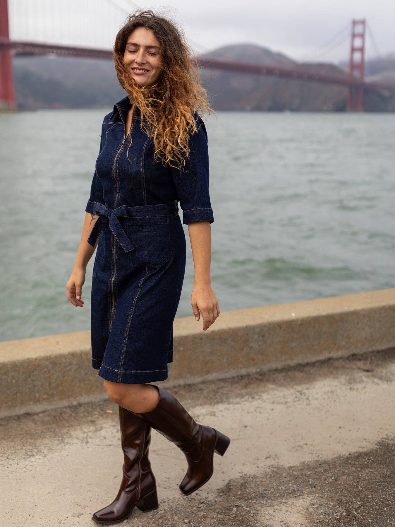 Lesley Evers - Wholesale Dress - Women's - POLLY dress Denim3