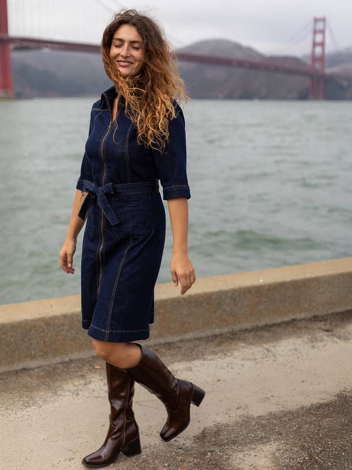 Lesley Evers - Wholesale Dress - Women's - POLLY dress Denim3