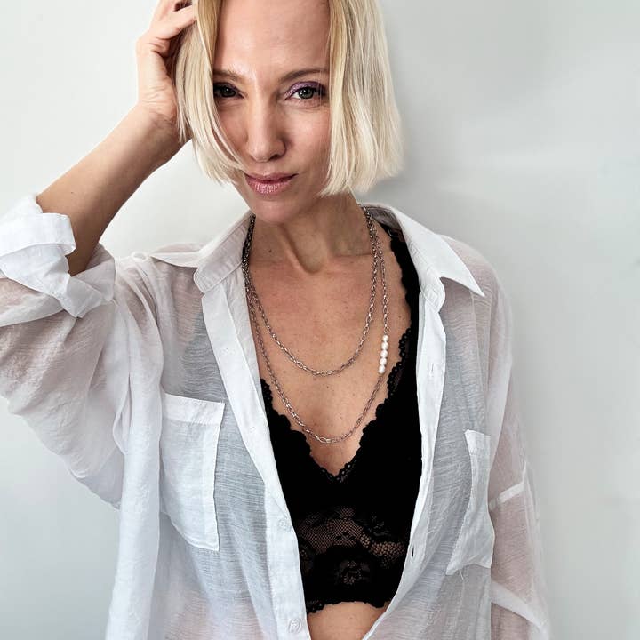 Katia Designs - Wholesale Link & Chain Necklace - Pearl Layering Chain Necklace7