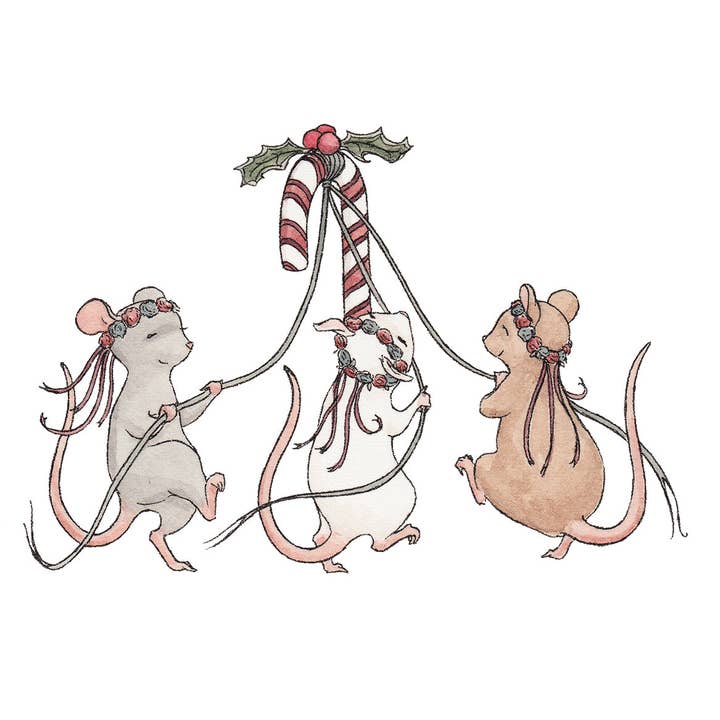 Erlenmeyer Art - Wholesale Christmas card - Three Festive Mice - Christmas Card1