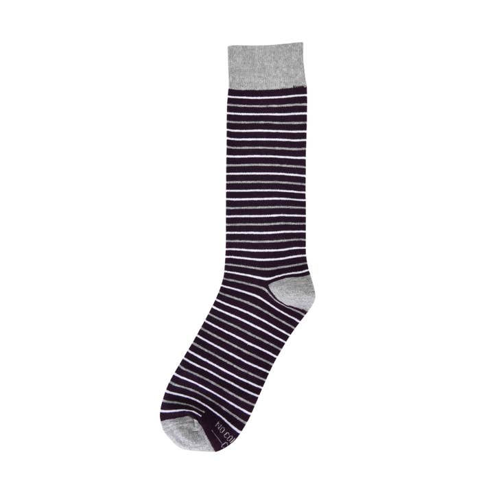 Plum Purple Striped Socks for wholesale by No Cold Feet