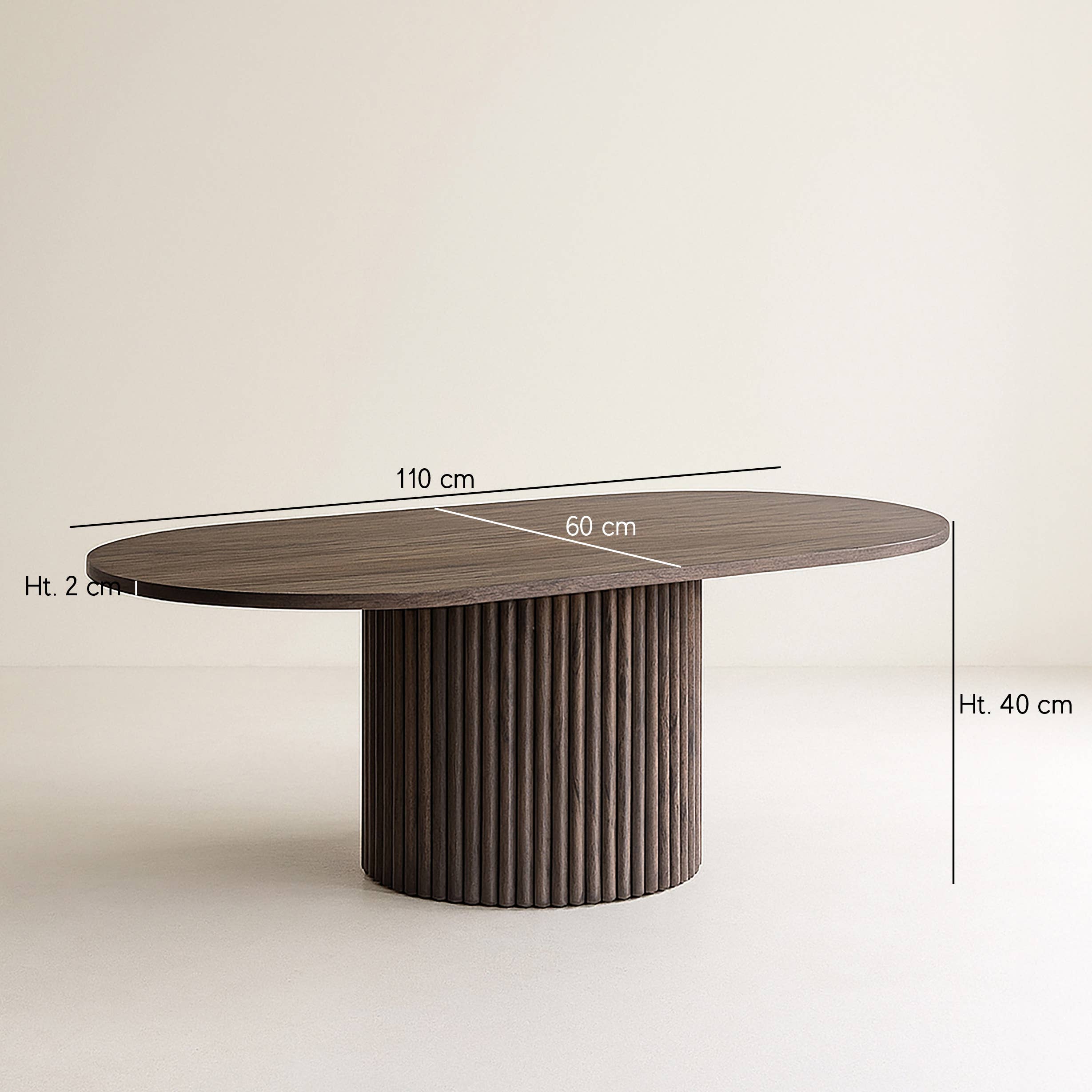 Now's Home - Wholesale Coffee Table - OVAL COFFEE TABLE WALNUT WOOD EFFECT 110X60XHT40CM SIERRA5