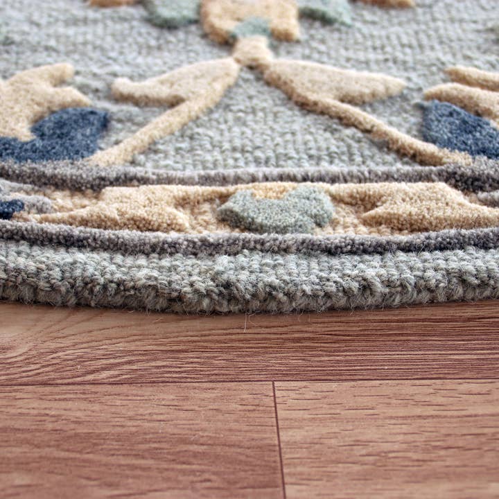 LR Home - Wholesale Area Rug - Beatrice Floral Gray Hearth / Round / Runner Area Rug6