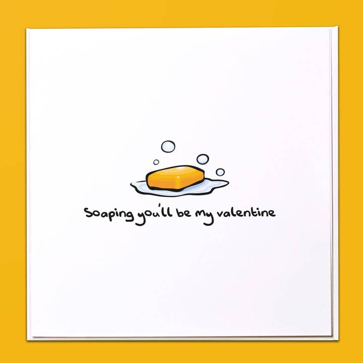 Savonnage tu seras mon valentin Carte de vœux pour la vente par The Crafty Giraffe