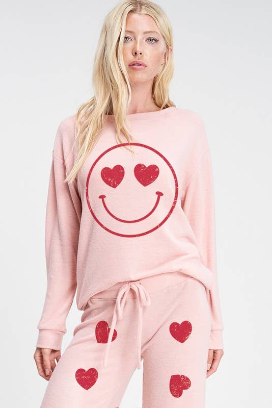 Lemon Tree - Wholesale Lounge Set - Women's - Heart smile  sleep lounge wear set6