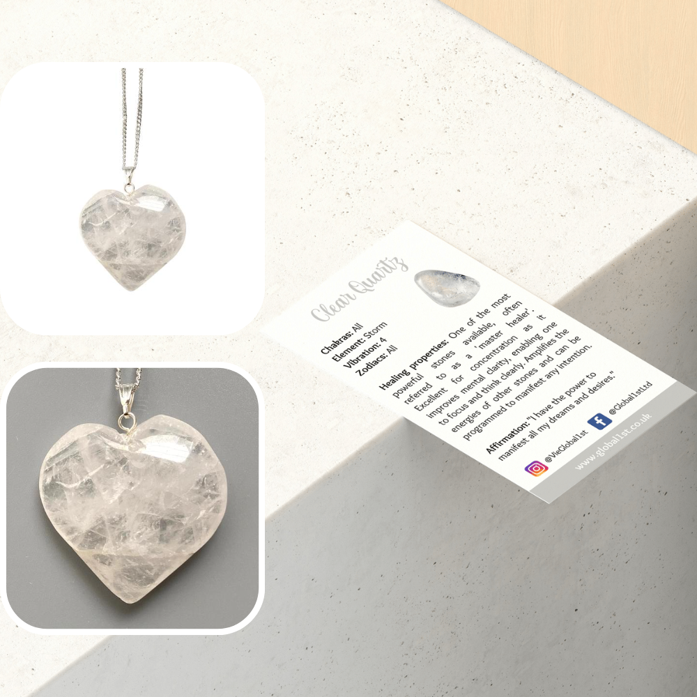 VIE - Vendita all'ingrosso Collana con ciondolo/pendaglio - Ciondolo cuore in cristallo, 3 cm3