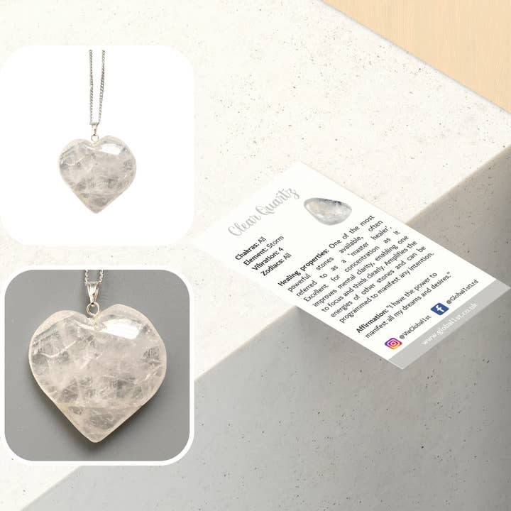 VIE - Wholesale Pendant/charm necklace - Crystal Heart Pendant, 3cm3