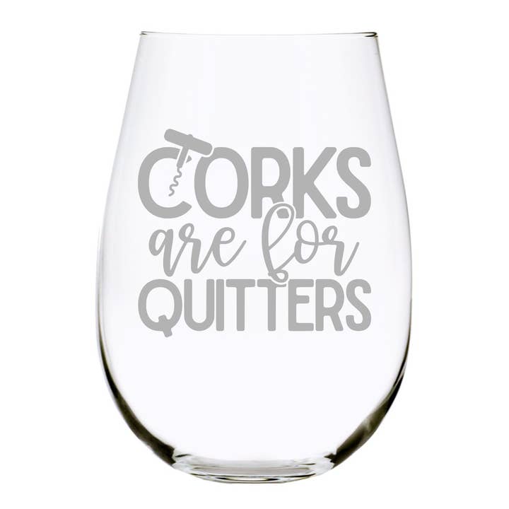 Korker er til Quitters stængeløst vinglas, 17 oz. for engroshandel hos C&M Personal Gifts