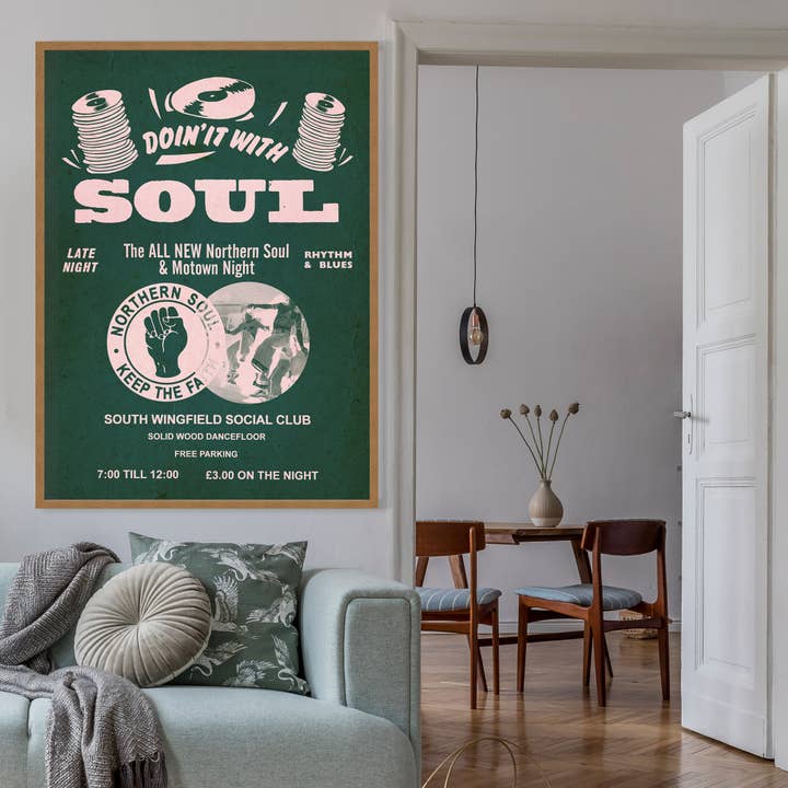 Ink & Drop - Wholesale Poster - Northern Soul Motown Music Poster Pink Print