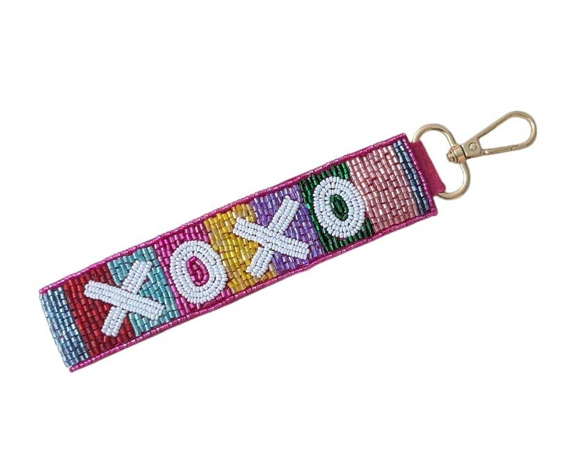 Nima Accessories Inc – wholesale Keychain – Women's – Ladies XOXO Rainbow Beaded Wristlet Strap Key Chain0