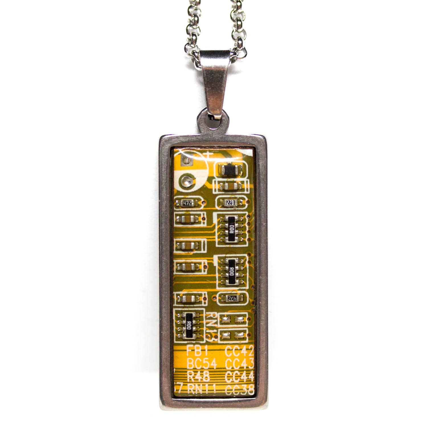 Pavlysh s.r.o. - Wholesale Pendant/Charm Necklace - Circuit board necklace, small rectangle7