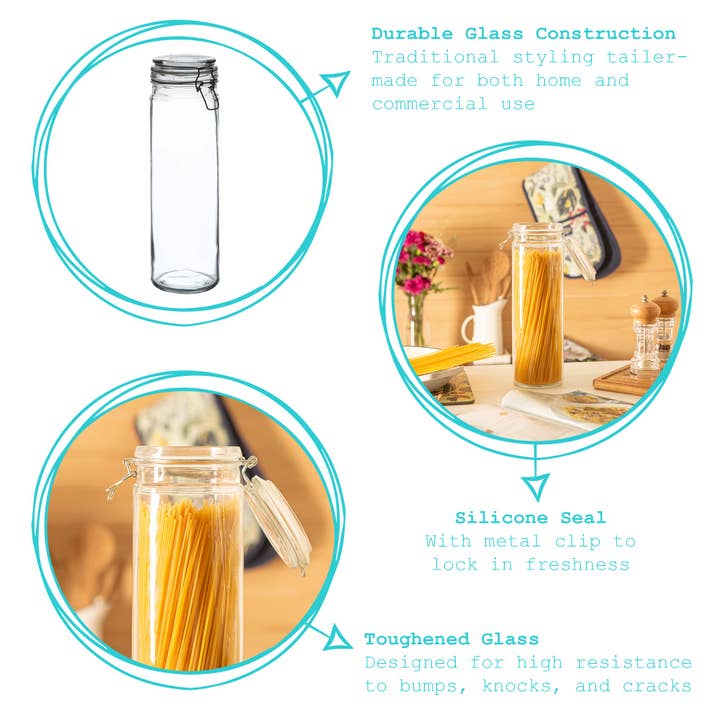 Rinkit Ltd – wholesale Burkar – Argon Porslin Glas Spagetti burk - 2 liter - vit sigill