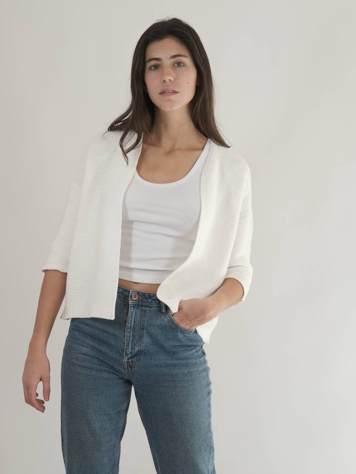 Links strikjakke med 3/4-ærmer for engroshandel hos TEROTEX26 S.L.