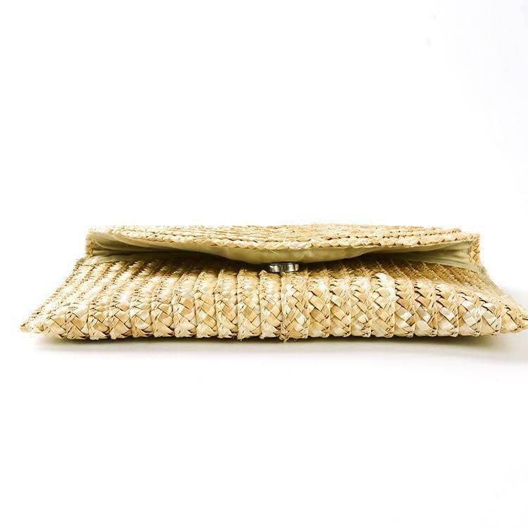 Peachy Pendants - Wholesale Clutch Bag - Women's - Vineyard Straw Clutch with Red Bow4