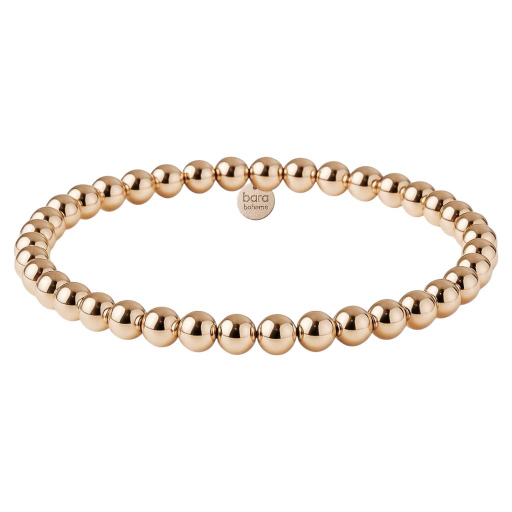 bara boheme - Vente Bracelet de perles - Bracelet classique à perles 5 mm en or rempli2