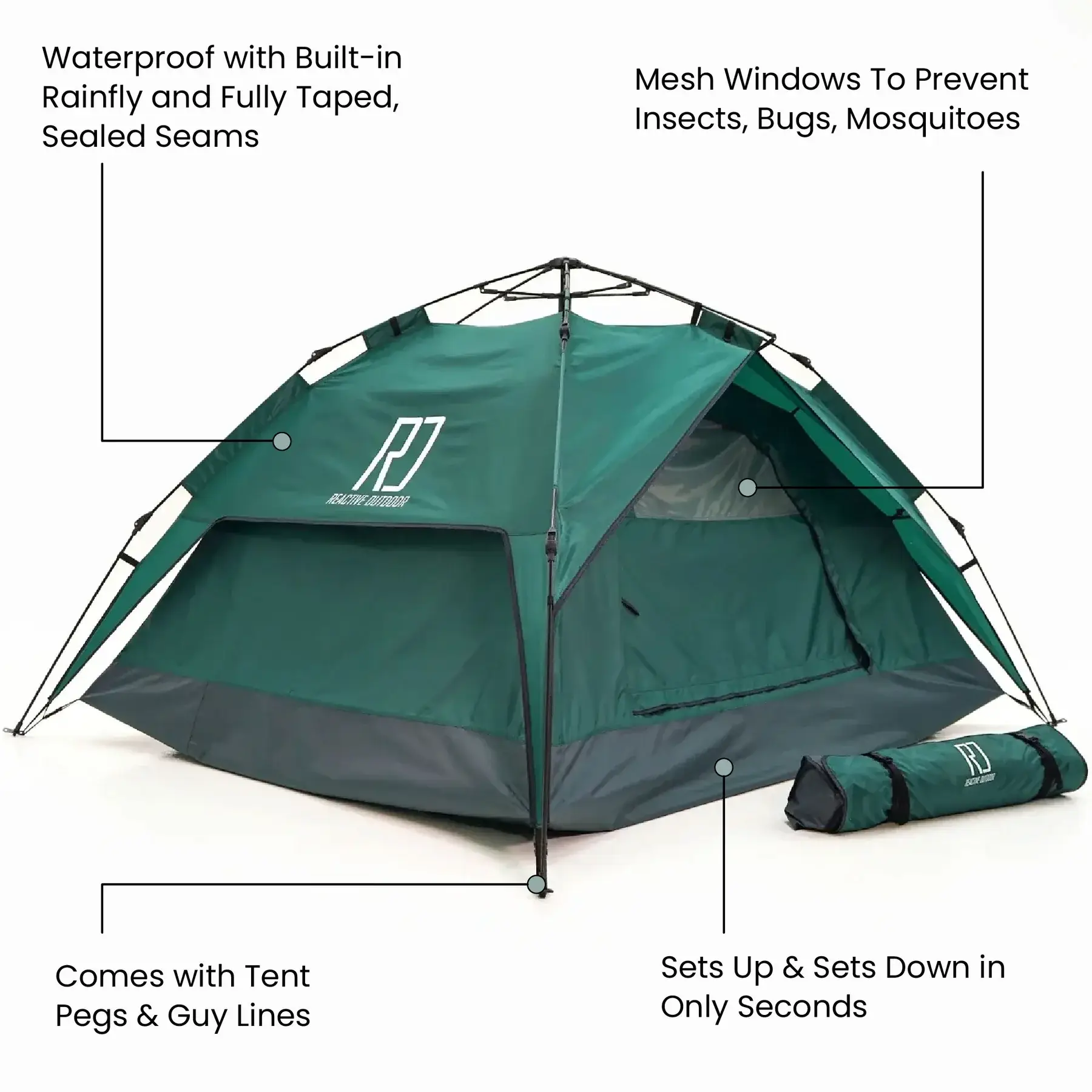 Reactive Outdoor - Wholesale Tent - 3 Secs Camping Tent - Instant Pop Up Reactive Outdoor Tent6