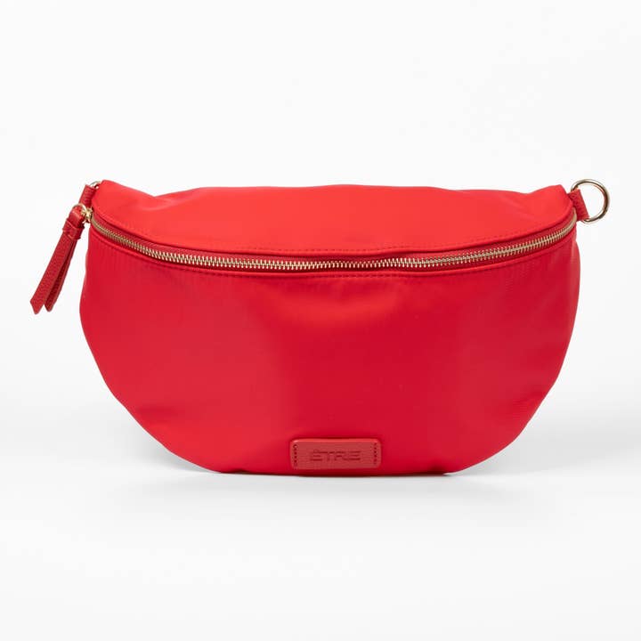 Grand sac banane Jovie - Rouge, Nylon/PU pour la vente par ÊTRE