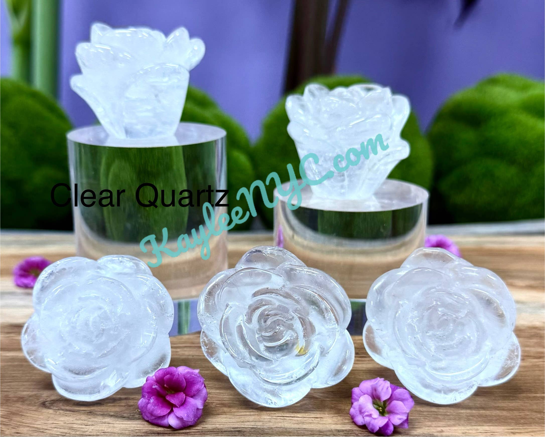 KayleeNYC - Wholesale Spiritual Stone/Crystal - 1.6” Natural Mix Crystals Roses Healing Energy8