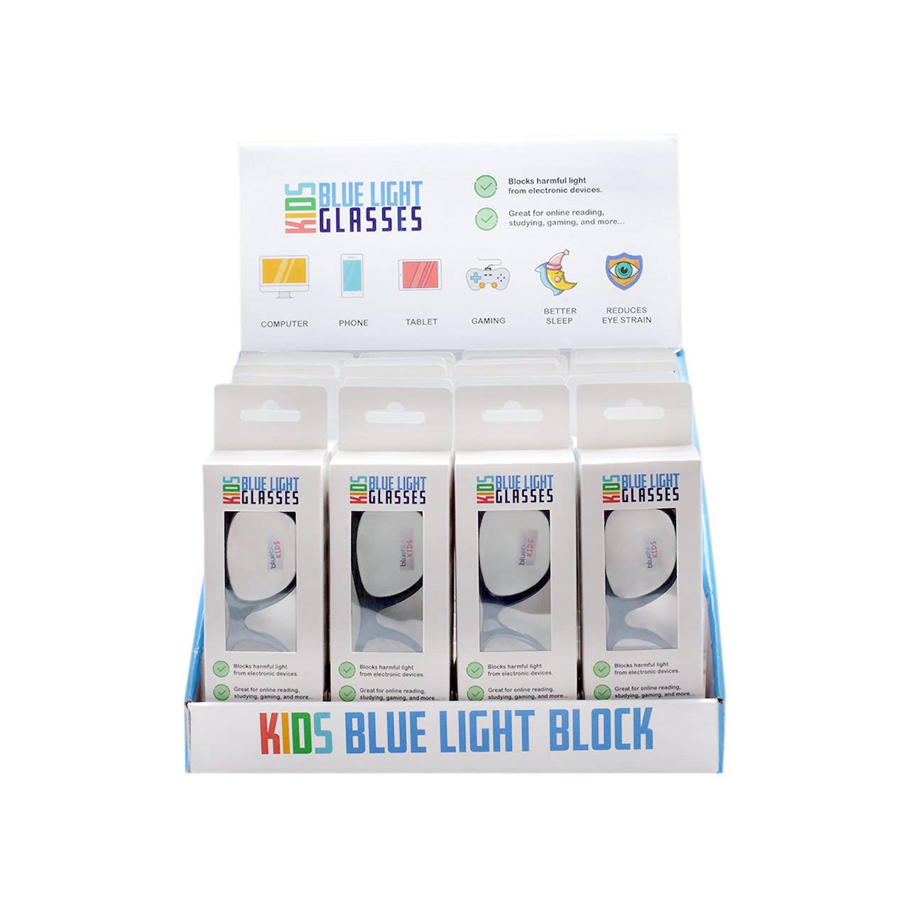 Shark Eyes, Inc - Wholesale Eyeglasses - Kids - Blue Light Glasses For Kids 24 PC Counter Display Retail7