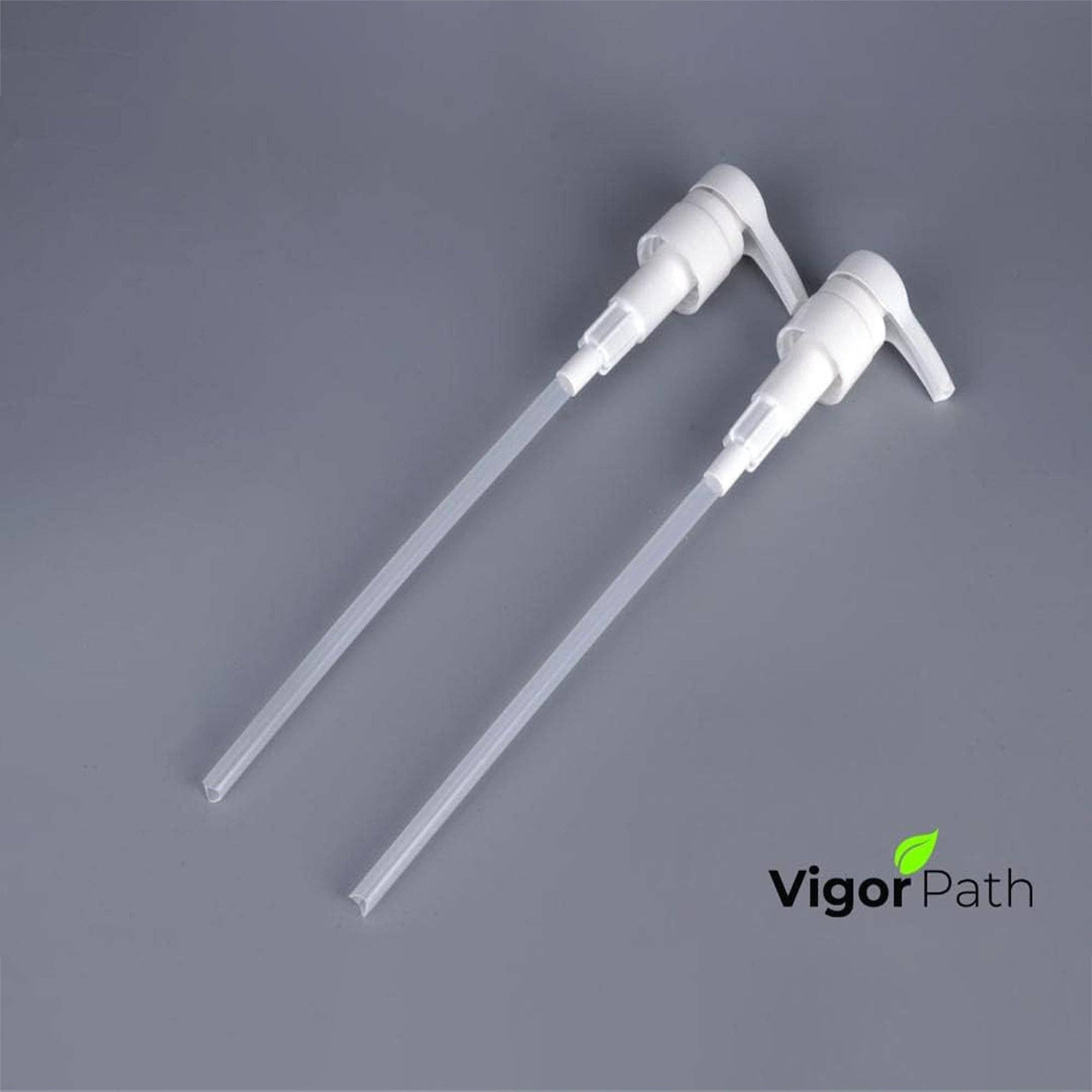 Vigor Path - Vente Distributeurs de savon - Pompe distributrice universelle de shampoing/après-shampoing pour bouteille, lot de 2 (blanche)4