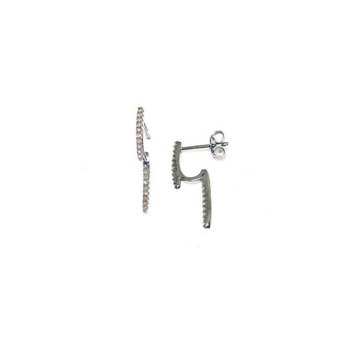 Pavimentar diamante Stick Stud por atacado de Pamela Bloom Jewelry