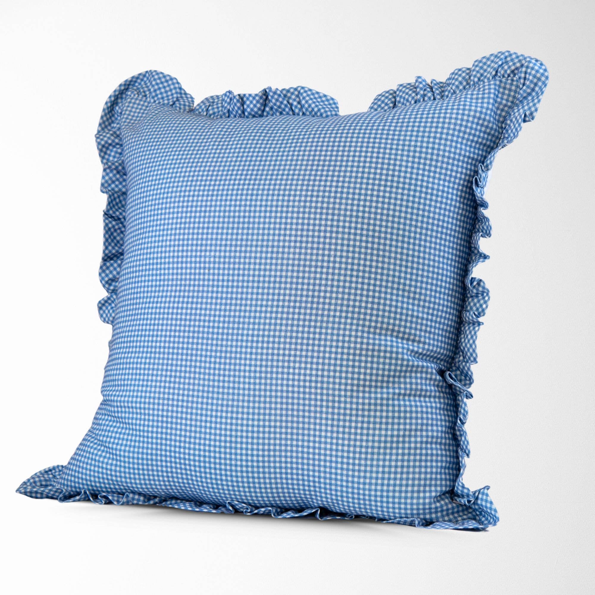 Tajik  Home  LLC - Wholesale Throw Pillow Cover - Savannah Micro Gingham Pillow Cover – Classic, Blue, Check5