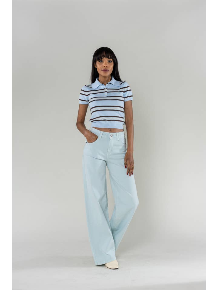 Nina Carter - Wholesale Jeans - Women's - Wide leg jeans Nina Carter stretch color J25125