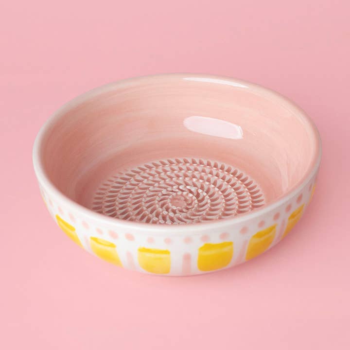 Alfar Tierra Cocida - Wholesale Grater - Vintage Pottery Grater Bowl – Pink and Yellow / VALENTINA9