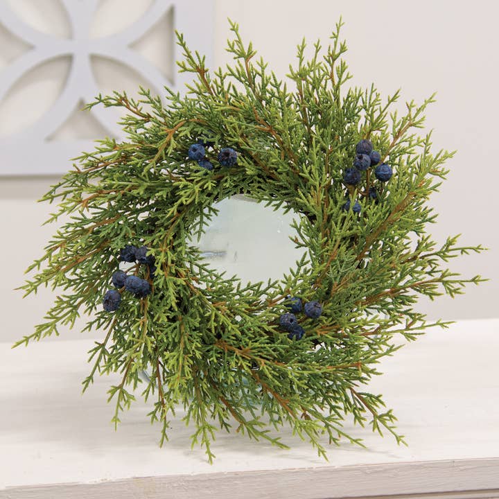 Saybrook Lane - Wholesale Wreath - Blue Berry & Cedar Wreath, 12"1