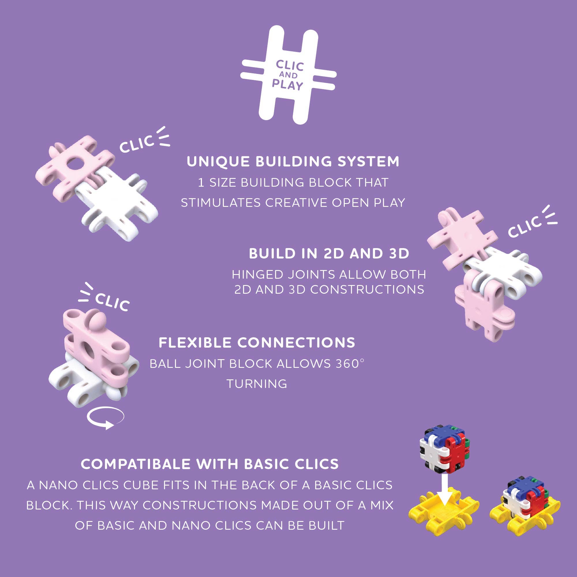 CLICS NV - Wholesale Building Set - Kids - Nano Clics - Fantasy Builders - 125pcs1