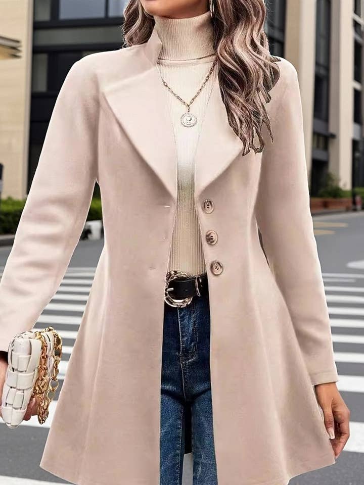 CWOCO00200_SOLID COLOR SLIM FIT LAPEL COAT for wholesale by NINEXIS