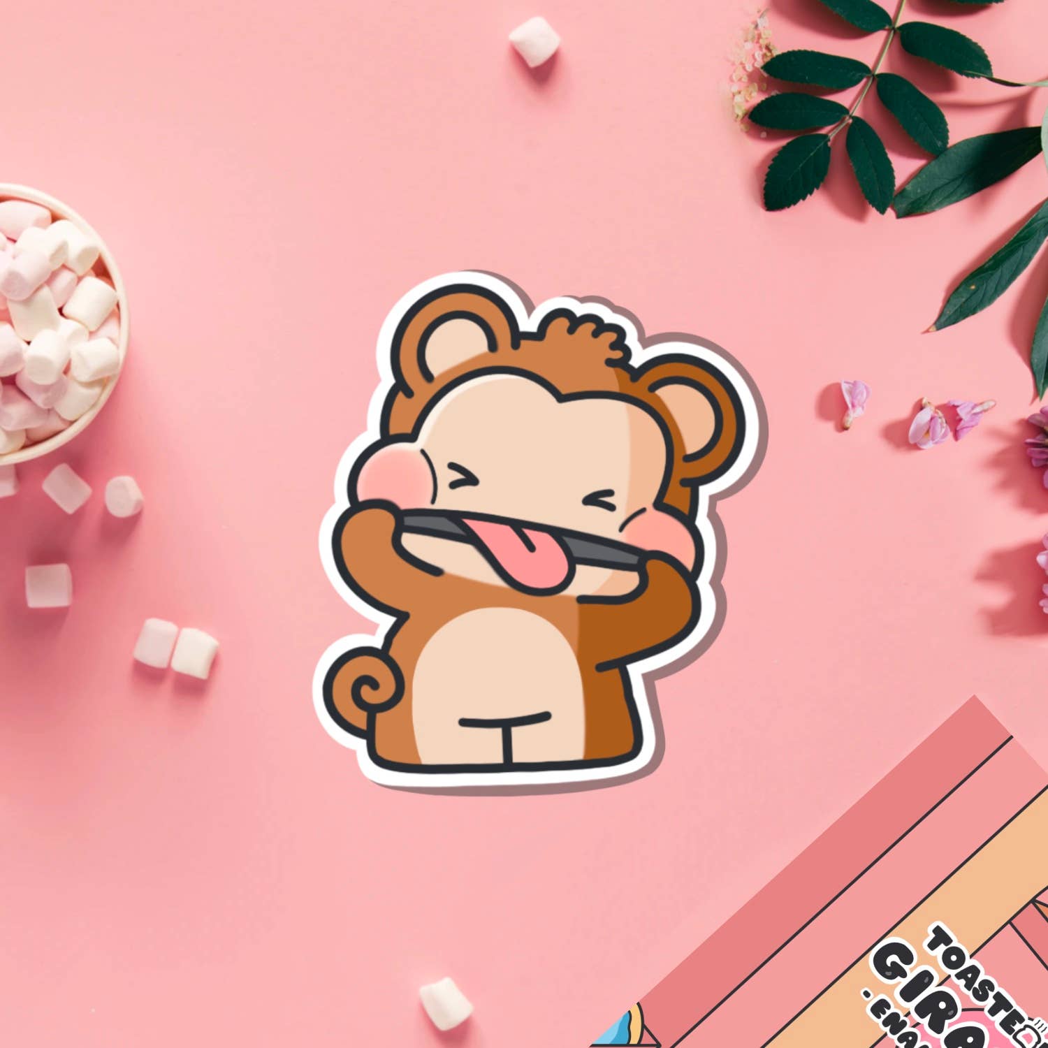 Toastedink – wholesale Sticker – Cheeky Monkey Vinyl Sticker | Cute Stickers3