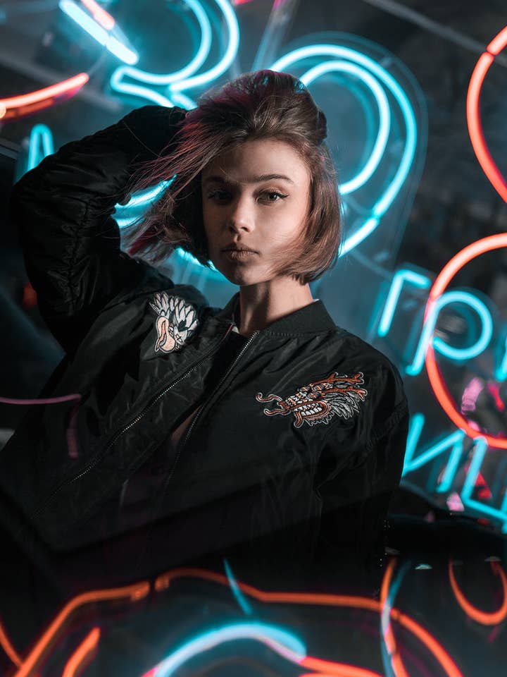 1% Talent - Wholesale Bomber Jacket - Women's - 1%talent Dragon + Eagle Bomber Jacket8