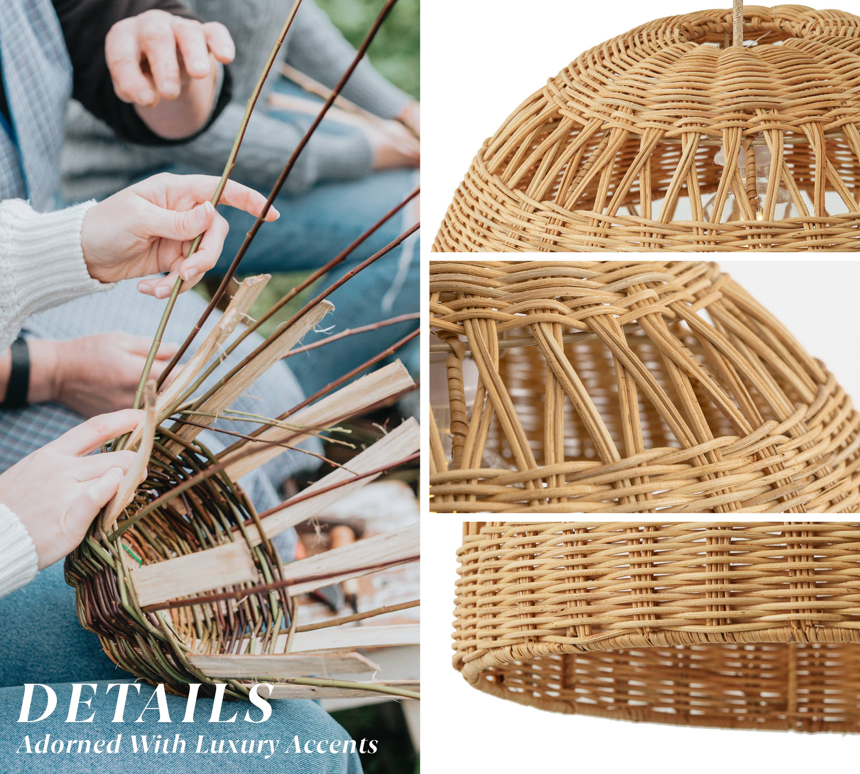 Rowabi - Wholesale Chandelier/Hanging Light - Radiant Rattan Pendant Light4