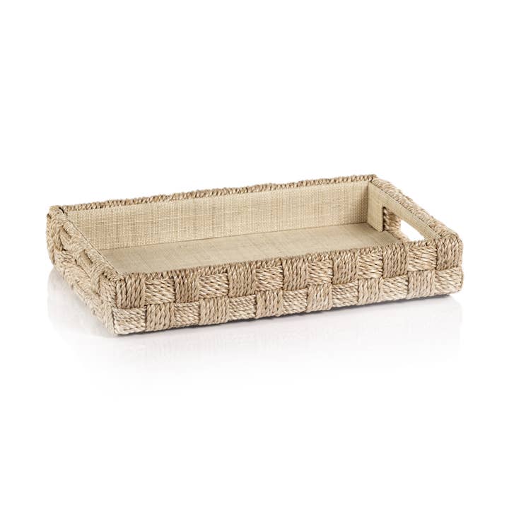 Plateau de service Abaca Rope pour la vente par Zodax