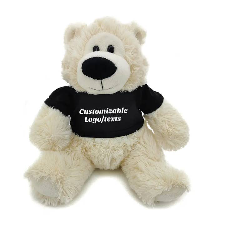 11" Cream Plush Bear in Custom T-shirts | Customizable Plush for wholesale by Plushland