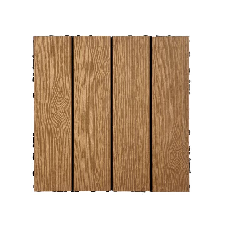 Orange County Decor - Wholesale Outdoor Ornament/Decor - Wood Plastic Composite Deck Tiles Set Of 20Pcs, Diy Interlocking Decking Tiles, Floor Tile, Durable, Maintenance, Waterproof, Indoor Outdoor, 12X12In Wood Color Wood Modern Plastic Wood Plastic