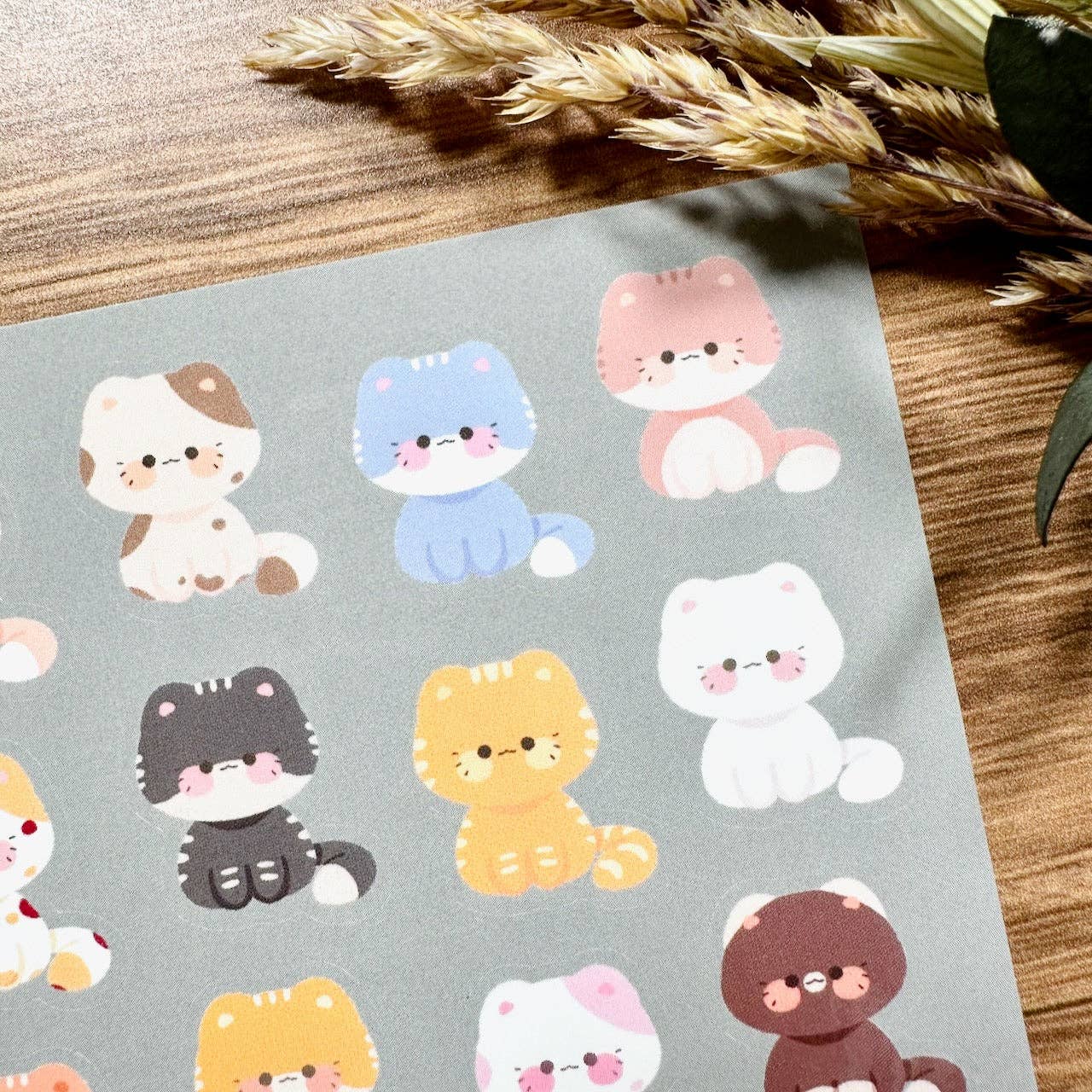 Meowashi Studio - Wholesale Sticker - Chubby Cats Vinyl Sticker Sheet2