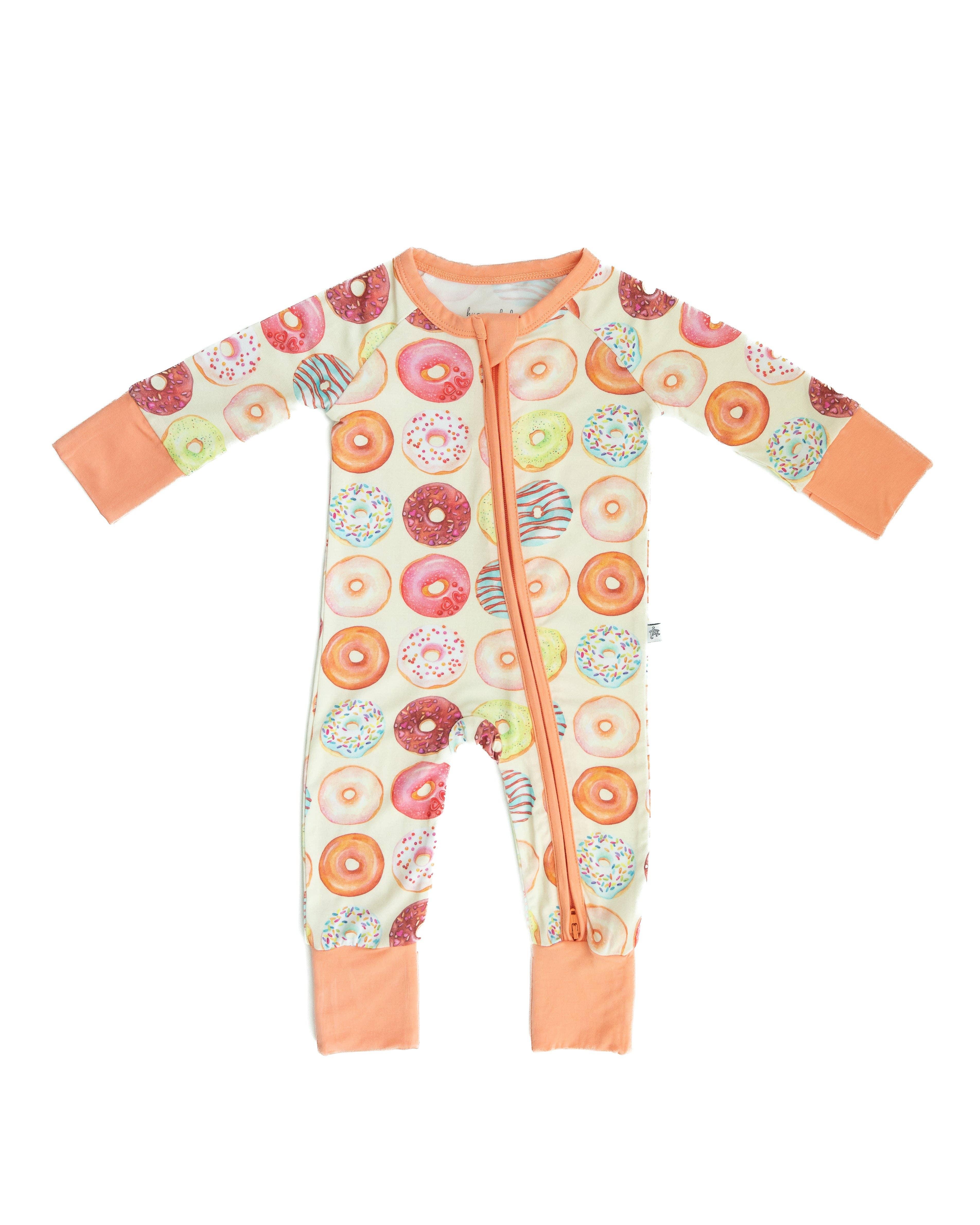 HUGGA BABIES - Wholesale Sleepsuit - Baby - Donut Mind If I Do Bamboo Zipper Lounger1