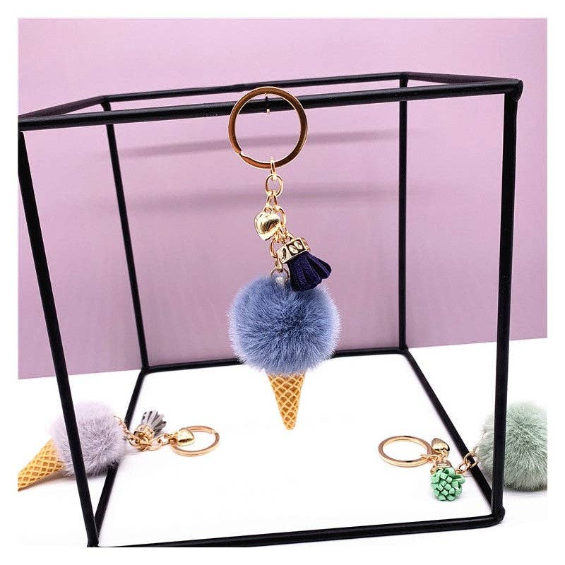 UZ Wholesale Store – wholesale Keychain – Women's – Cartoon Plush Ice Cream Cone Keychain Pendant10