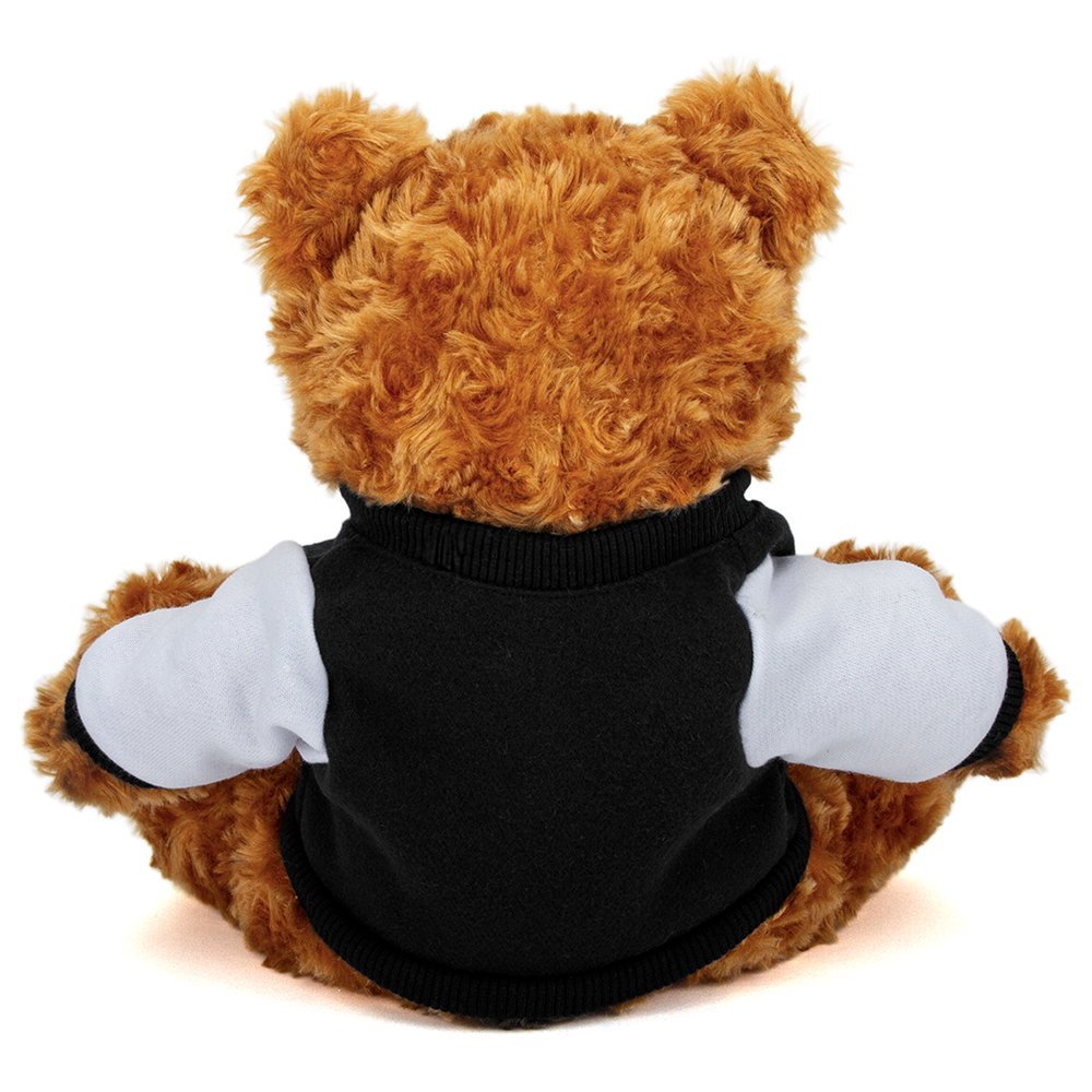 Plushland - Wholesale Stuffed/Plush Toy - Kids & Baby - 11" Customizable Mocha Bear Plush with Custom Varsity Jacket2