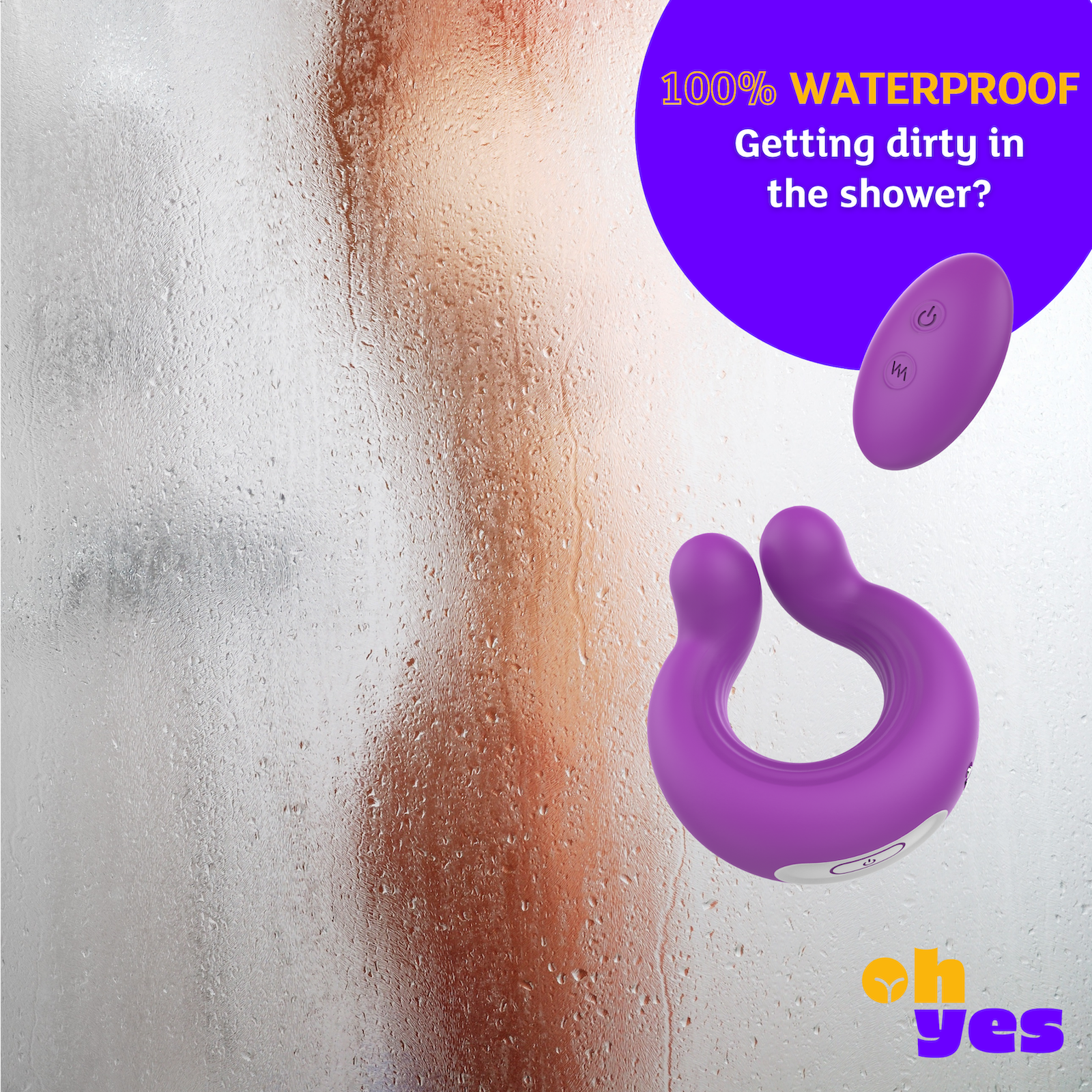 ohyes - Vendita all'ingrosso Sex toy - Vibrating Cockring - Anello di coppia con telecomando - Viola7