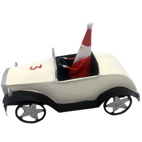 Santa and friends – Großhandel Weihnachtsschmuck – Weihnachtsdekoration: Weihnachtsmann im Auto0