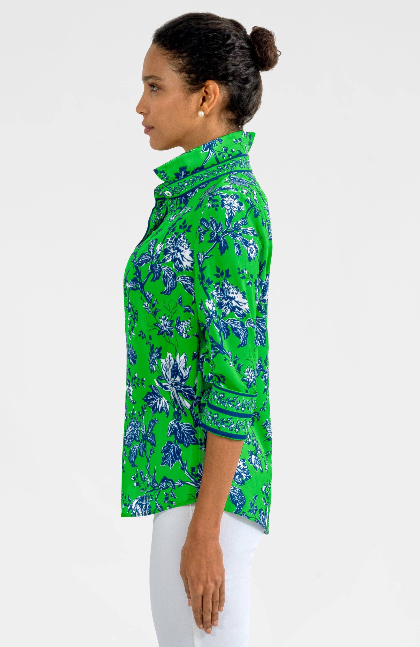 Gretchen Scott LLC - Wholesale Button Down Shirt - Women's - Boyfriend Shirt - English Garden7