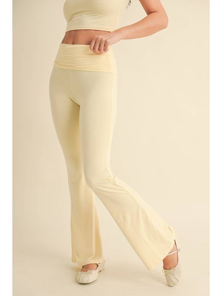 KIMBERLY C – wholesale Pants – Women's – Soft Knit Foldover Flare Pants22