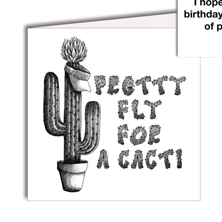 Bonita mosca para um cartão de aniversário de cactos - texto dentro por atacado de All4Pun