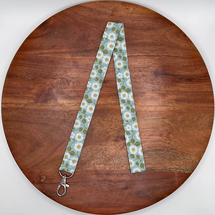Teal Floral Lanyard for wholesale by The Lanyard Boutique
