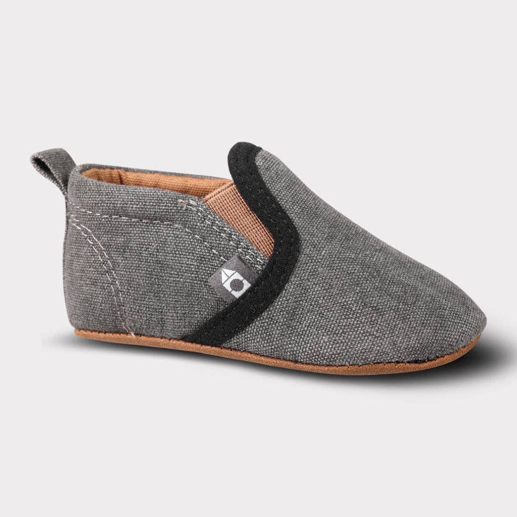Charcoal Brown Rascal Soft Sole Boys Slip-On Crib Shoe for wholesale on Faire1