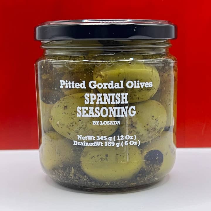 PITTED GORDAL OLIVES with Spanish Seasoning by LOSADA for wholesale by LA JAMOTECA