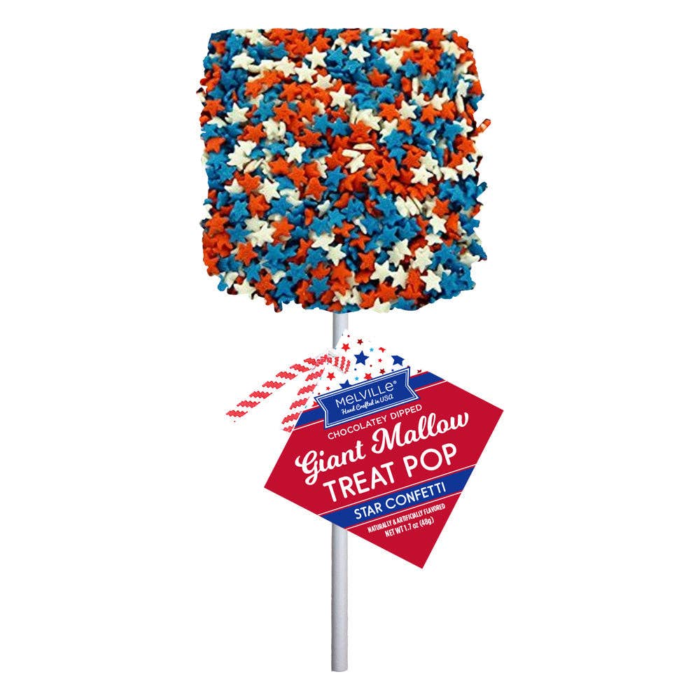 Melville Candy Company - Vente Guimauve - Giant Guimauve Pops - Chocolat au lait patriotique1